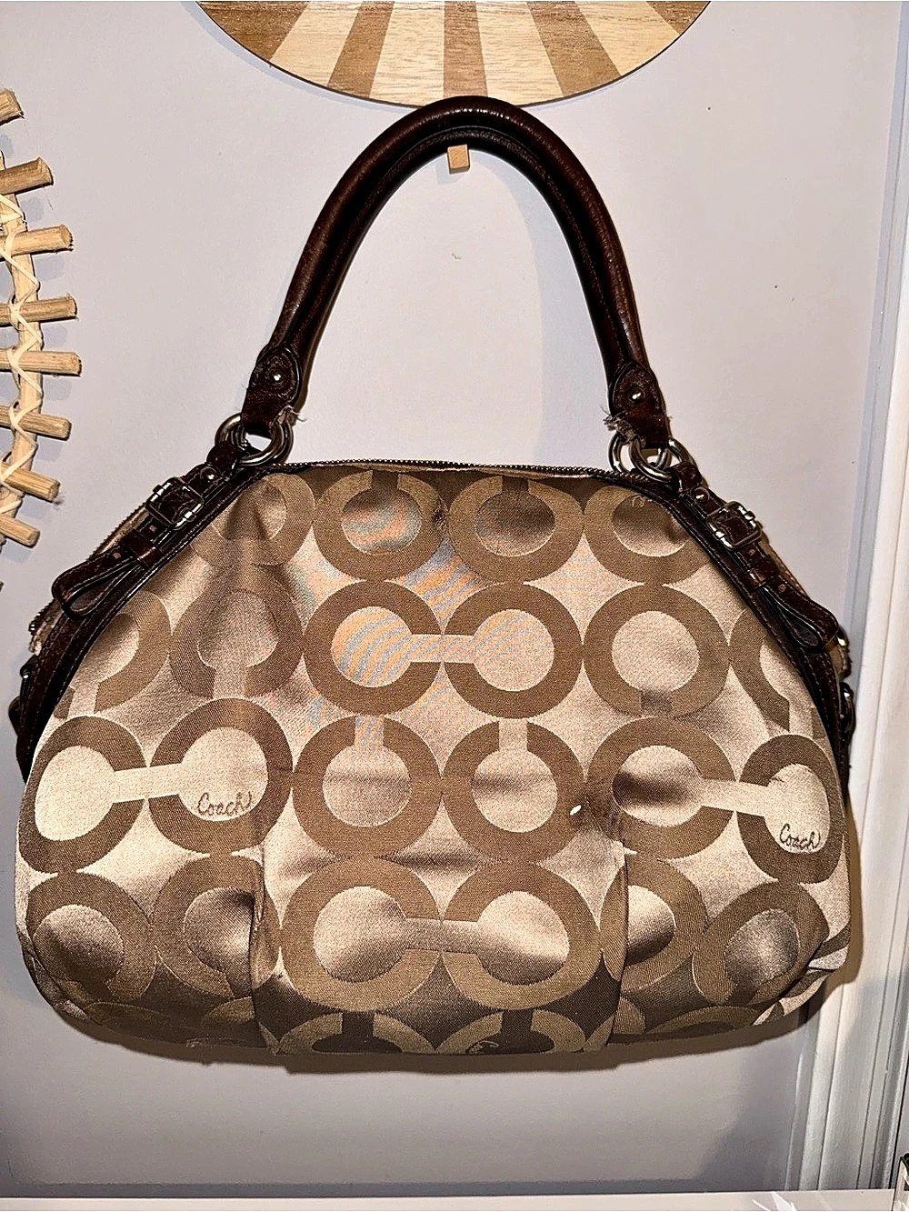 Coach Madison Op Art Sateen Large Sophia Satchel 17690